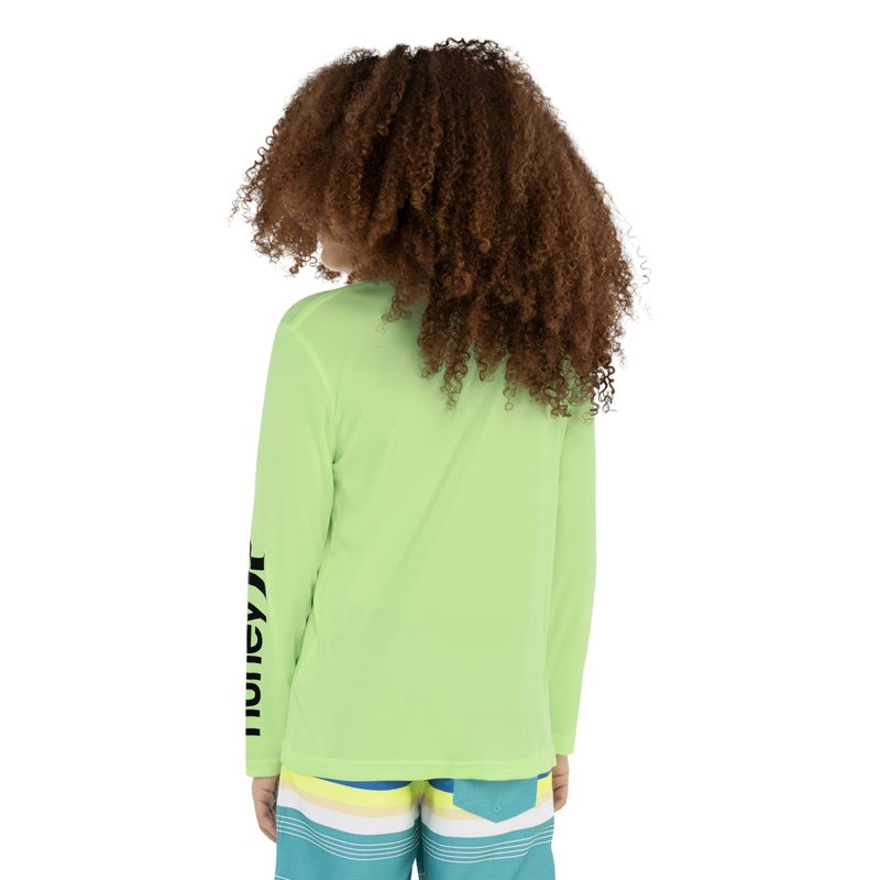 Hurley تي شيرت هارلي للأولاد بأكمام طويلة لحماية البشرة، فولت جلو هذر، صغير - Image 4